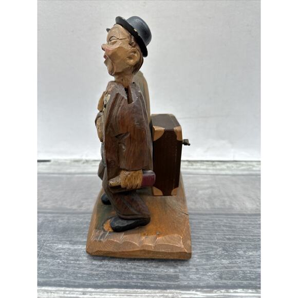 Vintage ANRI Italy Carved Wood Music Box Bar Set Corkscrew Bottle Opener {L} - Picture 6 of 16